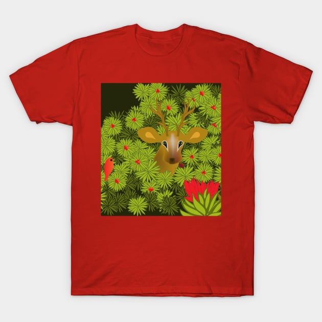 Wild Deer Wilderness Jungle T-Shirt by oknoki